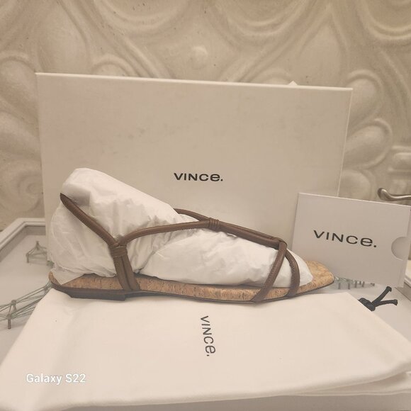 Vince "Hazen" Leather Sandals. Cognac/Dark Brown color. NIB. Size Various - Picture 1 of 11